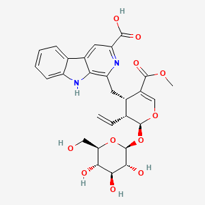 1-[[(2S,3R,4S)-3-ethenyl-5-methoxycarbonyl-2-[(2S,3R,4S,5S,6R)-3,4,5-trihydroxy-6-(hydroxymethyl)oxan-2-yl]oxy-3,4-dihydro-2H-pyran-4-yl]methyl]-9H-pyrido[3,4-b]indole-3-carboxylic acid