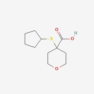 4-(Cyclopentylsulfanyl)oxane-4-carboxylic acid