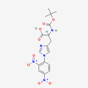 molecular formula C17H19N5O8 B13064911 3-[1-(2,4-dinitrophenyl)imidazol-4-yl]-2-[(2-methylpropan-2-yl)oxycarbonylamino]propanoic acid 