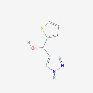 molecular formula C8H8N2OS B13064920 (1H-Pyrazol-4-yl)(thiophen-2-yl)methanol 