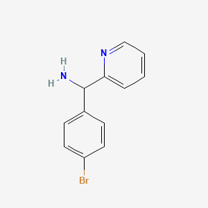 molecular formula C12H11BrN2 B13064963 Alpha-(4-bromophenyl)-2-pyridinemethanamine 