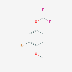 molecular formula C8H7BrF2O2 B13064996 2-Bromo-4-(difluoromethoxy)-1-methoxybenzene 