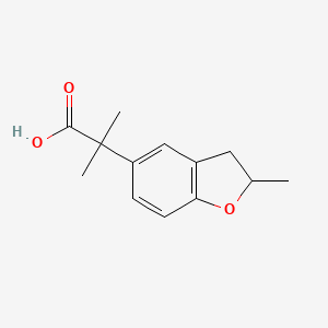 molecular formula C13H16O3 B13065004 2-Methyl-2-(2-methyl-2,3-dihydro-1-benzofuran-5-yl)propanoic acid 