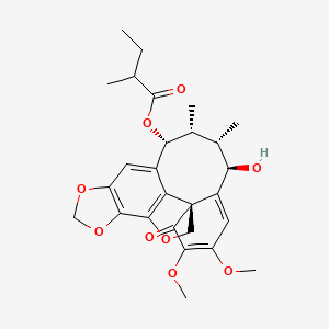 molecular formula C27H32O9 B13065054 Isovaleroyloxokadsuranol 