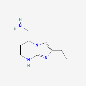 molecular formula C9H16N4 B13065170 {2-ethyl-5H,6H,7H,8H-imidazo[1,2-a]pyrimidin-5-yl}methanamine 