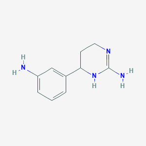 molecular formula C10H14N4 B13065171 6-(3-Aminophenyl)-1,4,5,6-tetrahydropyrimidin-2-amine 