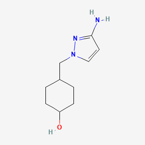 molecular formula C10H17N3O B13065182 4-[(3-Amino-1H-pyrazol-1-yl)methyl]cyclohexan-1-ol 