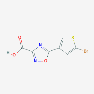 molecular formula C7H3BrN2O3S B13065203 5-(5-Bromothiophen-3-yl)-1,2,4-oxadiazole-3-carboxylic acid 