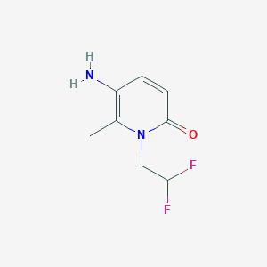 molecular formula C8H10F2N2O B13065206 5-Amino-1-(2,2-difluoroethyl)-6-methyl-1,2-dihydropyridin-2-one 