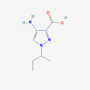 molecular formula C8H13N3O2 B13065236 4-Amino-1-(butan-2-yl)-1H-pyrazole-3-carboxylic acid 