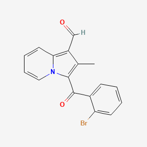 molecular formula C17H12BrNO2 B13065239 3-(2-Bromo-benzoyl)-2-methyl-indolizine-1-carbaldehyde 