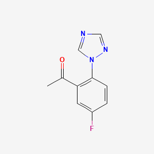 molecular formula C10H8FN3O B13065241 1-[5-Fluoro-2-(1H-1,2,4-triazol-1-YL)phenyl]ethan-1-one 