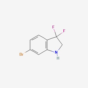 molecular formula C8H6BrF2N B13065319 6-Bromo-3,3-difluoro-2,3-dihydro-1H-indole 