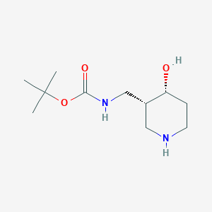 molecular formula C11H22N2O3 B13065349 tert-ButylN-{[cis-4-hydroxypiperidin-3-yl]methyl}carbamate 