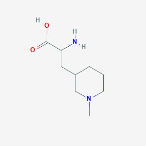 molecular formula C9H18N2O2 B13065352 2-Amino-3-(1-methylpiperidin-3-YL)propanoic acid 