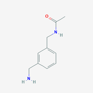 molecular formula C10H14N2O B13065367 N-{[3-(aminomethyl)phenyl]methyl}acetamide 