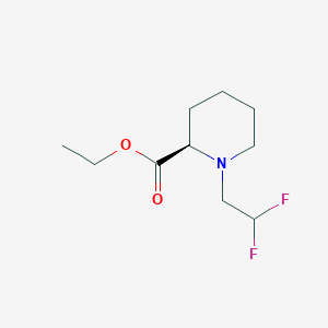 molecular formula C10H17F2NO2 B13065402 rac-ethyl(2R)-1-(2,2-difluoroethyl)piperidine-2-carboxylate 