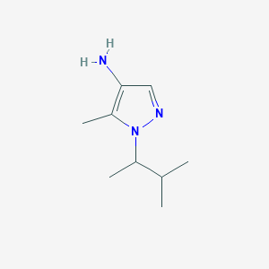 molecular formula C9H17N3 B13065409 5-Methyl-1-(3-methylbutan-2-yl)-1H-pyrazol-4-amine 