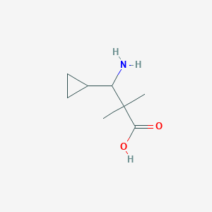 molecular formula C8H15NO2 B13065441 3-Amino-3-cyclopropyl-2,2-dimethylpropanoic acid 