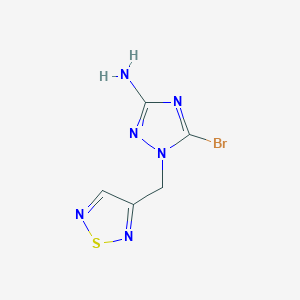 molecular formula C5H5BrN6S B13065459 5-Bromo-1-[(1,2,5-thiadiazol-3-yl)methyl]-1H-1,2,4-triazol-3-amine 