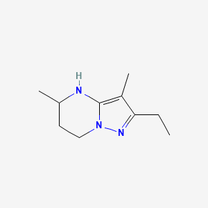 molecular formula C10H17N3 B13065470 2-Ethyl-3,5-dimethyl-4H,5H,6H,7H-pyrazolo[1,5-a]pyrimidine 