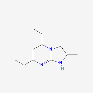 molecular formula C11H21N3 B13065485 5,7-Diethyl-2-methyl-2H,3H,5H,6H,7H,8H-imidazo[1,2-a]pyrimidine 