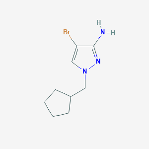 molecular formula C9H14BrN3 B13065490 4-Bromo-1-(cyclopentylmethyl)-1H-pyrazol-3-amine 