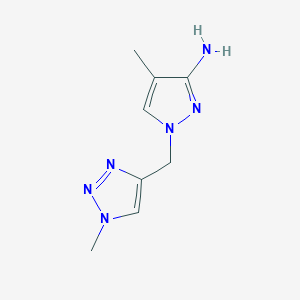 molecular formula C8H12N6 B13065503 4-Methyl-1-[(1-methyl-1H-1,2,3-triazol-4-yl)methyl]-1H-pyrazol-3-amine 