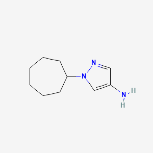 molecular formula C10H17N3 B13065558 1-cycloheptyl-1H-pyrazol-4-amine 