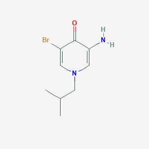 molecular formula C9H13BrN2O B13065597 3-Amino-5-bromo-1-(2-methylpropyl)-1,4-dihydropyridin-4-one 