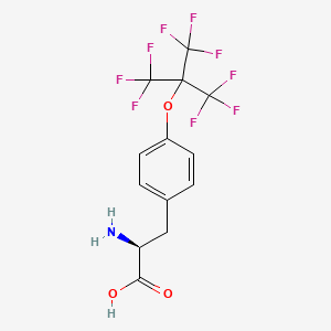 molecular formula C13H10F9NO3 B13065606 (S)-2-Amino-3-(4-((1,1,1,3,3,3-hexafluoro-2-(trifluoromethyl)propan-2-yl)oxy)phenyl)propanoic acid 