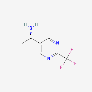 molecular formula C7H8F3N3 B13065627 (1S)-1-[2-(Trifluoromethyl)pyrimidin-5-yl]ethan-1-amine 