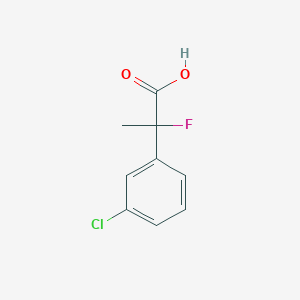 molecular formula C9H8ClFO2 B13065630 2-(3-Chlorophenyl)-2-fluoropropanoic acid 