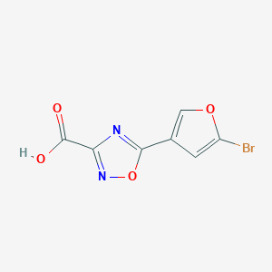 molecular formula C7H3BrN2O4 B13065634 5-(5-Bromofuran-3-yl)-1,2,4-oxadiazole-3-carboxylic acid 