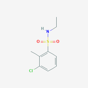 molecular formula C9H12ClNO2S B13065655 3-Chloro-N-ethyl-2-methylbenzene-1-sulfonamide 