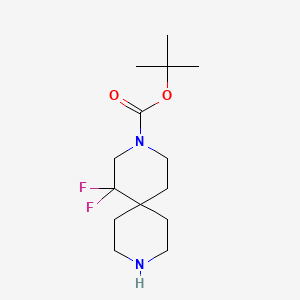 molecular formula C14H24F2N2O2 B13065674 tert-Butyl 1,1-difluoro-3,9-diazaspiro[5.5]undecane-3-carboxylate 