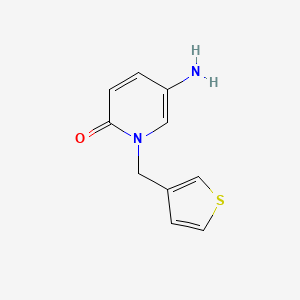 molecular formula C10H10N2OS B13065676 5-Amino-1-(thiophen-3-ylmethyl)-1,2-dihydropyridin-2-one 