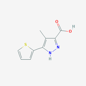 molecular formula C9H8N2O2S B1306568 4-甲基-5-噻吩-2-基-2H-吡唑-3-羧酸 CAS No. 890621-27-9