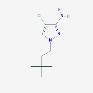 molecular formula C9H16ClN3 B13065716 4-chloro-1-(3,3-dimethylbutyl)-1H-pyrazol-3-amine 