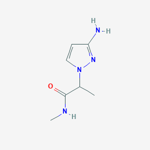 molecular formula C7H12N4O B13065746 2-(3-Amino-1H-pyrazol-1-YL)-N-methylpropanamide 