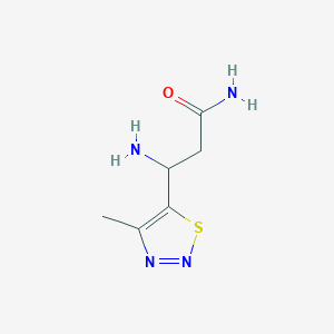 molecular formula C6H10N4OS B13065825 3-Amino-3-(4-methyl-1,2,3-thiadiazol-5-yl)propanamide 