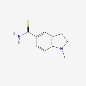 molecular formula C10H12N2S B13065843 1-Methyl-2,3-dihydro-1H-indole-5-carbothioamide 