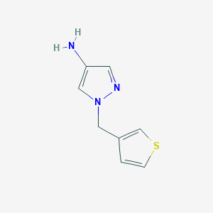 molecular formula C8H9N3S B13065847 1-(Thiophen-3-ylmethyl)-1H-pyrazol-4-amine 