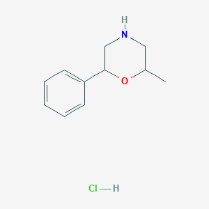 molecular formula C11H16ClNO B13065862 2-Methyl-6-phenylmorpholine hcl CAS No. 91246-11-6