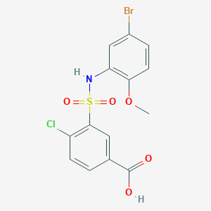 3-[(5-Bromo-2-methoxyphenyl)sulfamoyl]-4-chlorobenzoic acid