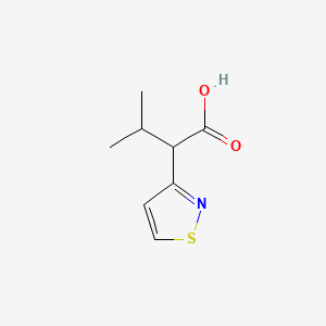 molecular formula C8H11NO2S B13065918 3-Methyl-2-(1,2-thiazol-3-yl)butanoic acid 