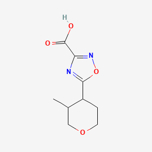 molecular formula C9H12N2O4 B13065922 5-(3-Methyloxan-4-yl)-1,2,4-oxadiazole-3-carboxylic acid 