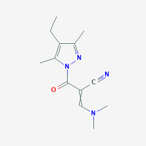 molecular formula C13H18N4O B1306594 3-(Dimethylamino)-2-(4-ethyl-3,5-dimethylpyrazole-1-carbonyl)prop-2-enenitrile 