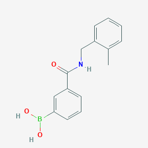 molecular formula C15H16BNO3 B13065956 Boronic acid, b-[3-[[[(2-methylphenyl)methyl]amino]carbonyl]phenyl]- 