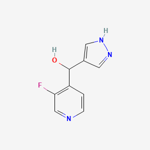 molecular formula C9H8FN3O B13065971 (3-Fluoropyridin-4-yl)(1H-pyrazol-4-yl)methanol 